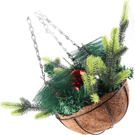 Dekorativer künstlicher Weihnachtskranz, Hängekorb, Weihnachtskugel (1/5)