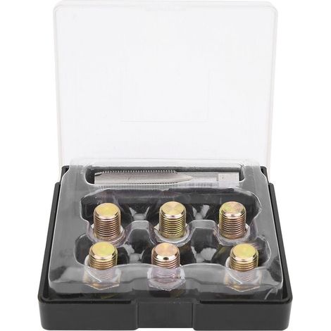 Kit de réparation de filetage pour robinet – Bouchon de vidange d’huile M13 × 1,25 mm, boulon de carter d’huile, outil de taraudage et filière