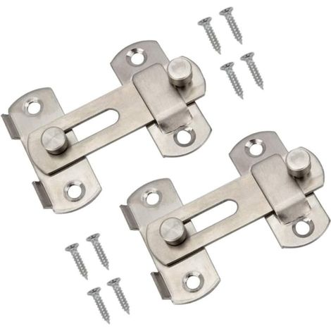 Verrou de porte coulissante en acier inoxydable, 1 pièce, loquet de sécurité pour portes vitrées et placards, robuste et résistant à la corrosion.