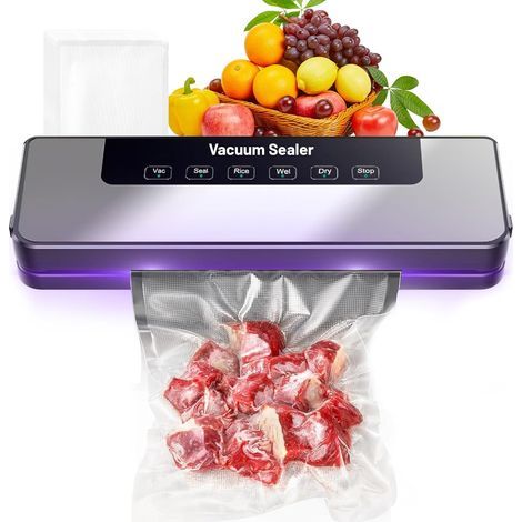 Machine de Mise sous Vide Professionnelle 85kPa, Scelleuse Automatique pour Aliments Secs et Humides, 4 Modes, 700g Compacte, Conservation Longue Durée, 50 Sacs Inclus (1/5)