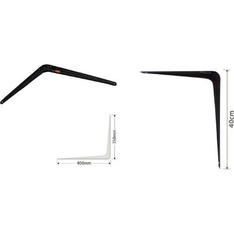Kaela - Set 2 Pz Reggimensola Supporto Staffa Triangolo Mensola Metallo 40 Cm Nero 91275 - (1/2)