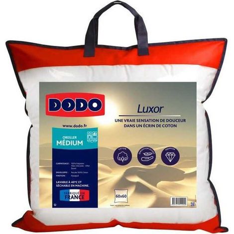 DODO Oreiller LUXOR 60x60 cm - 100% Coton - Effet Duvet
