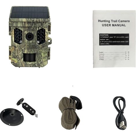Caméra Faune Sauvage Caméra De Faune À Énergie Solaire 4K avec Vision Nocturne 1080P, Étanche, Application BT WiFi, Jeu 16mp Activation Mouvement Surveillance Fiable Précise(SQ48 WiFi) (1/5)
