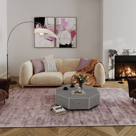 Tapis en viscose Symphony - Viskosetapis - 290x190cm, Rectangular - 100% Viscose - Tissé main - Marron (1/5)