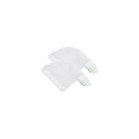Lot de 2 Sacs Filtrants pour Nettoyeur de Piscine Polaris 280 et 480 Design Zippé et Réglable en Blanc (1/5)