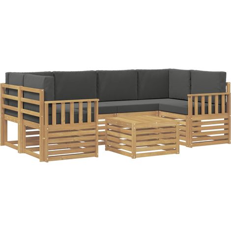 Outdoor-Sofagarnitur 7 Stk. Weiß und Anthrazit Polyester vidaXL (1/5)