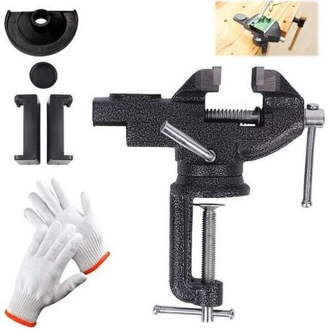 TAISHENGDA-Morsa der Bank Morsa der Bank mit 80 mm Breite, Morsetto für die Morsa der Bank mit um 360 Grad drehbarem Sockel, Strumenti per morsa fai-da-te per lavorazione del legno Foratura della vo (1/5)
