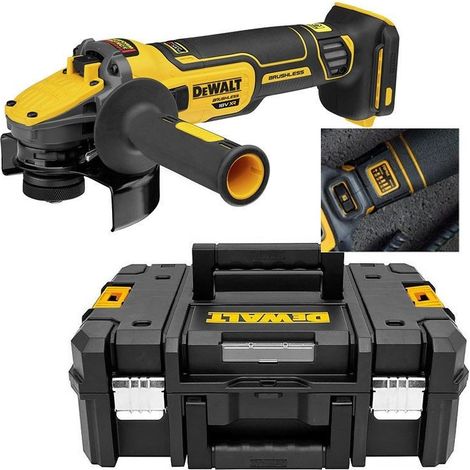 Dewalt – Meuleuse d'angle sans fil 18V Ø 125 mm – Moteur Brushless – Vitesse variable 3000-9000 tr/min – Pour béton armé – Coffret TSTAK