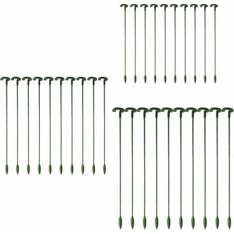 Tuteurs pour plantes jardin – Lot de 30 tiges métalliques hautes 60 cm, idéaux pour roses, pivoines, lys et orchidées