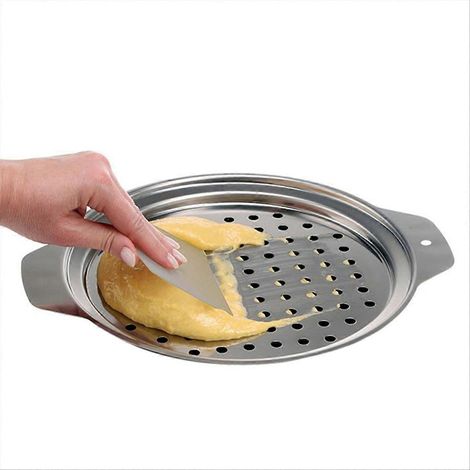 Spätzlepresse aus Edelstahl mit Schaber, traditionelles deutsches Küchenutensil, praktisches Nudelsieb, Deckel und Schaber inklusive, Werkzeug zur Herstellung hausgemachter Nudeln (1/5)