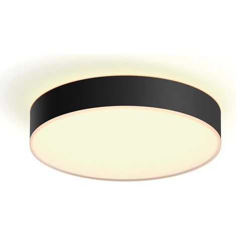Philips Hue White Ambiance Enrave, Plafoniera Smart, Media, con Bluetooth, 19.2 W, Telecomando Dimmer Switch Inlcuso, Nero (1/4)