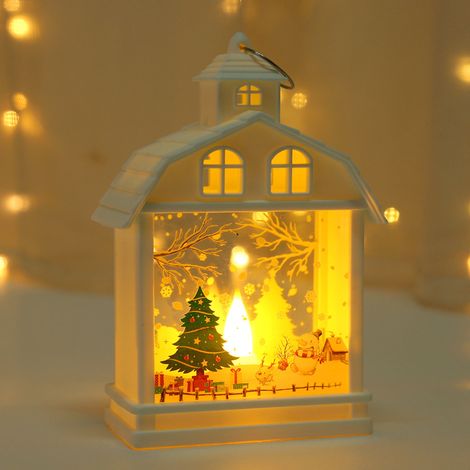 Lanterne de décoration d'arbre de Noël chaude 1 pièce, lustre de Noël à piles, décoration de Noël, lumière vintage (piles incluses) (1/5)
