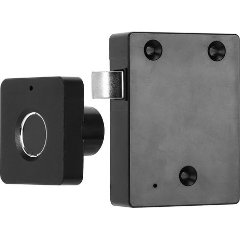 Serrure biométrique à empreinte digitale antivol sans clé pour tiroir, armoire ou penderie (argent) (1/5)