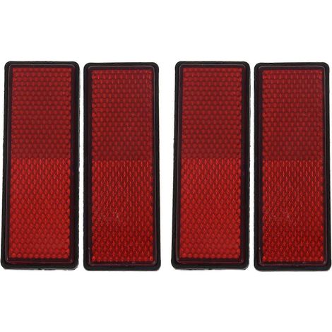 4 réflecteurs rectangulaires rouges universels pour motos, quads et motos tout-terrain (1/5)