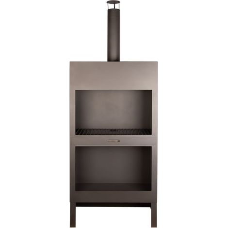 Chauffe-terrasse + range bois noir XL