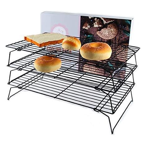 Cake Cooling Rack, Rectangular Cooling Rack, Stainless Steel Cooling Rack, 3 Tier Cooling Rack, for Cookies, Cooling Desserts (B)