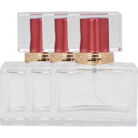 3 flacons vaporisateurs rechargeables en verre rouge 30ml - Atomiseur vide pour parfum cosmétique distributeur (1/5)