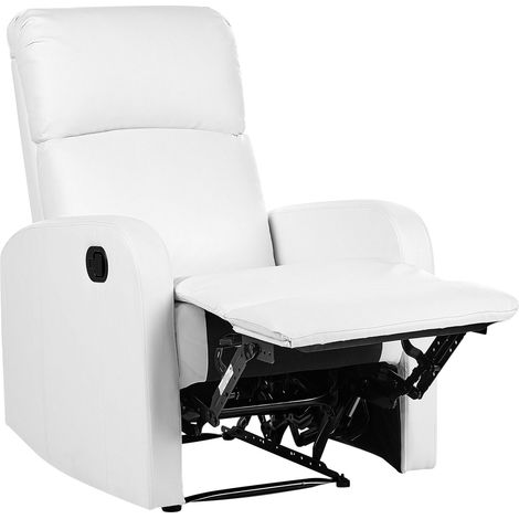 Recliner Chair VIRRAT With Footrest Faux Leather White