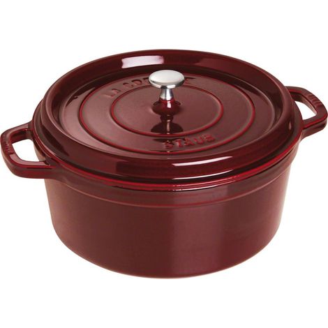 Cocotte en fonte émaillée 28 cm – 6,70 L – Tous feux dont induction – Couvercle avec rétention d'humidité – Fabrication artisanale – Staub (1/5)