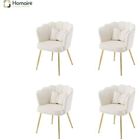 Fauteuil en velours beige 63 x 58 x 77 cm HOMAIRE (1/5)
