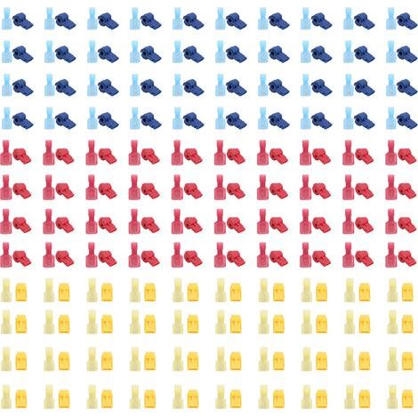 Kit de 120 connecteurs électriques TTap à emboîtement rapide, assortiment de bornes (Rouge/Jaune/Bleu) (1/5)
