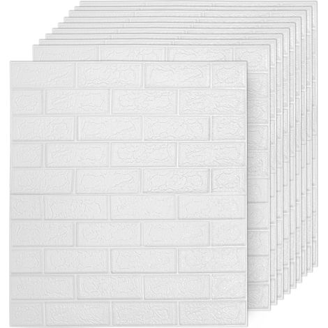 TolleTour 10 Stück 3D Wandpaneele selbstklebend Weiß PE-Schaum 77x70cm