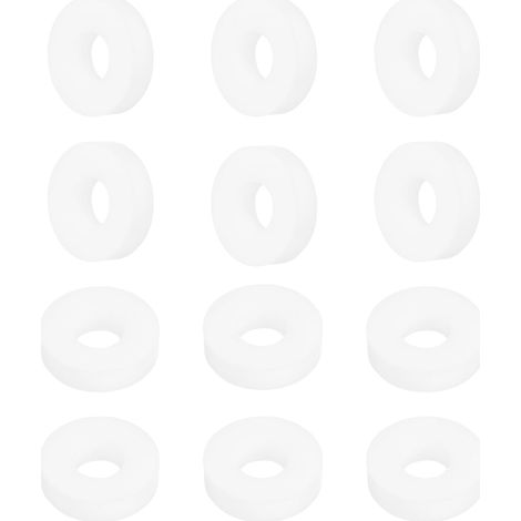 Rondelle PTFE 12Pcs 12mm OD 5mm ID 3mm Épais Rondelles Plates Joint d'Étanchéité Annulaire pour Robinet, Tuyau, Boulon, Machinerie, Blanc (1/5)
