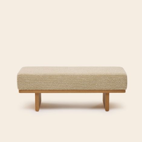 Banc en Bois et bouclette chinée Pietro ANCA (1/4)