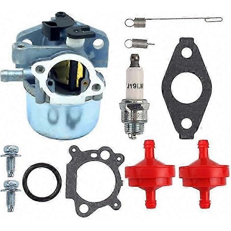 Kit carburateur 675 190 cm³, filtre à carburant, ressort et bougie d'allumage pour moteur de tondeuse à gazon Briggs & Stratton MRS 6,25 CV et 6,75 CV. (1/5)