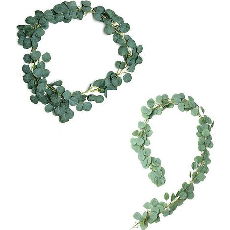 Guirlande de feuilles vertes artificielles en eucalyptus pour décoration (1 pièce) (1/5)