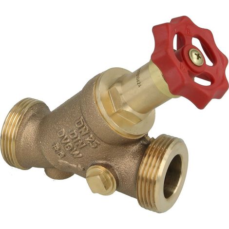 Vanne à passage direct en laiton rouge DN25 filetage mâle 3/4’’