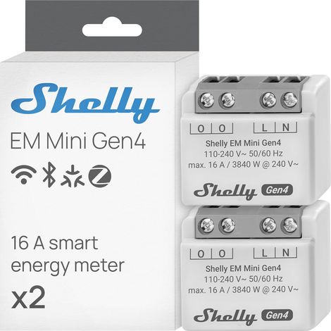 SHELLY - Shelly EM Mini Gen4 - confezione da 2 pezzi mini misuratori energia (1/5)
