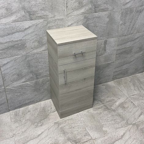 Bathroom Drawer Unit Grey Ash Wood Finish Storage Cupboard 350mm Drawerline (1/4)