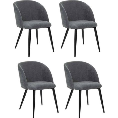 Lot de 4 Chaises Design "Celeste" 81cm Gris Galet (1/3)