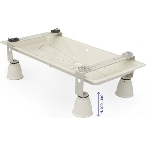 Supporto a pavimento Infinity con bacinella Blue River ivory 1050x400 e piedino genius 1000r regolabile SCD500013 (1/2)