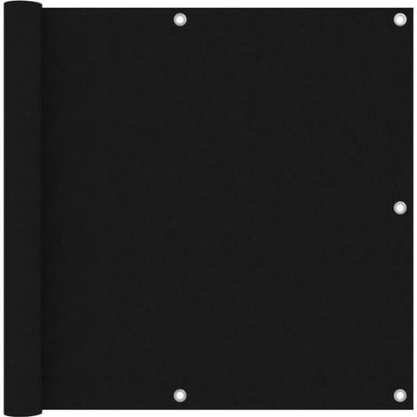 Écran de balcon 90 x 300 cm en tissu Oxford noir, brise-vue universel résistant aux intempéries, au vent et aux UV, avec cordon de fixation (1/5)