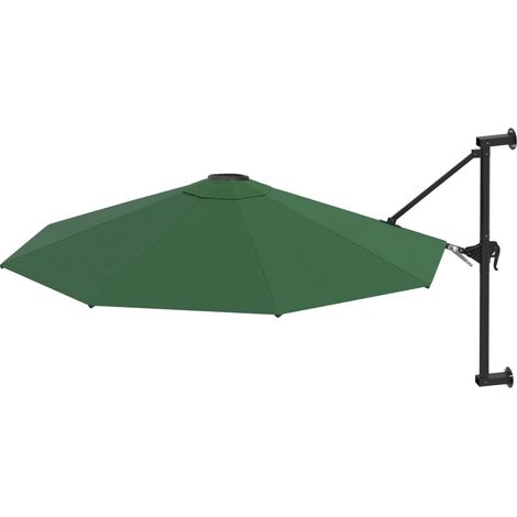 Parasol mural avec mât métallique 300 cm Vert