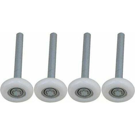 Lot de 4 roulettes de porte de garage nylon – Roulement à billes scellé – Tige 115mm – Pour portes automatiques et en bois massif (1/3)