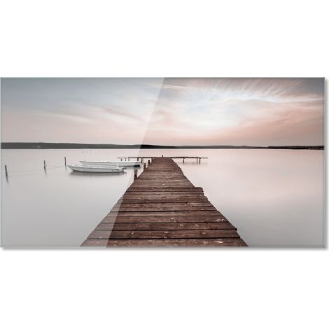 Lupia Quadro Moderno Stampa su Vetro Temperato LAKE VIEW 73x139 cm, Alta Definizione e Lucentezza di Colori, Design Elegante per Soggiorno, Camera, Ufficio, Facile da Appendere (1/4)
