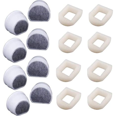 Prefiltros de espuma y filtro de carbón compatibles con las fuentes PetSafe Drinkwell INOX 360 Avalon Pagoda Seascape y Sedona, filtro para fuente de agua para gatos y perros de Poweka (Lo (1/5)