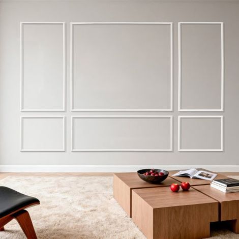 Molduras Decorativas para Pared 3 Juegos, 79 x 160 cm 79 x 61 cm, Paneles de Revestimiento Prefabricados, Poliestireno, para Decoración de Interiores Salón Dormitorio Pared de Acento, Blanco (1/5)