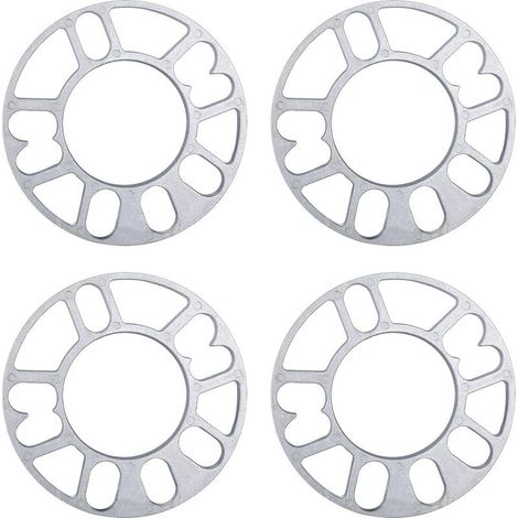 Lot de 4 entretoises de roue en alliage d'aluminium de 5 mm adaptateur universel pour montage de roue à 4 ou 5 goujons, entretoises de roue (taille : 5 mm) (1/5)