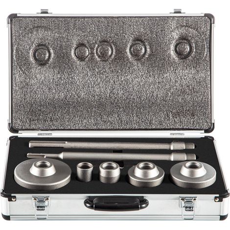 Scie Cloche 5PCS Coffret de Scie Trépan 30mm 40mm 65mm 80mm 100mm Trépan Béton en Acier Carbone 2 Mèches 2 Bielles SDS PLUS SDS MAX Accessoires pour Perceuse Bosch DeWalt Perçage Brique Ciment (1/5)