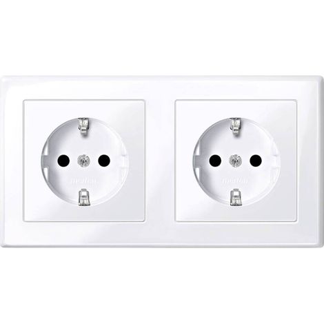 [GEBRAUCHT] B-Ware Merten Steckdose Schutzkontakt-Steckdose MEG2328-1425 System M weiß 250V 16A (1/2)