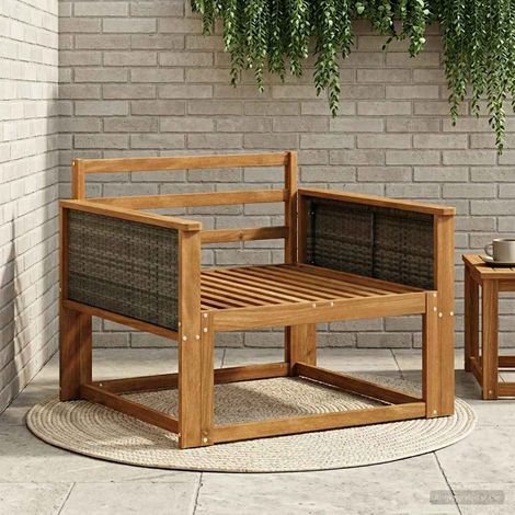 Teenpull – Outdoor Mittelsofa Massivholz Akazie Natur (1/5)