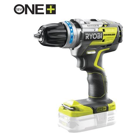 RYOBI - Perceuse-Visseuse à Percussion Brushless 18V ONE+ - Mandrin Métal 13mm, Porte Embout, Poignée GripZone - Couple 60Nm, V1 440 - V2 1700 tr/min, sans Batterie Lithium+ ni Chargeur - R18PDBL-0 (1/5)