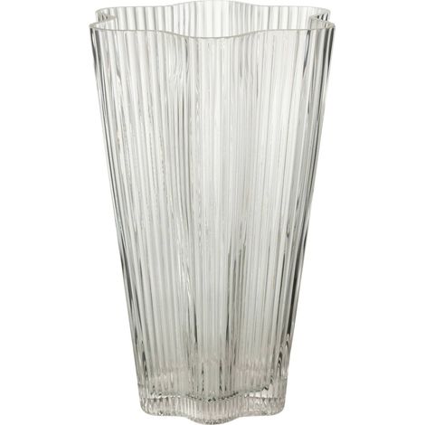 Vase transparent en verre strié élégant - transparent (1/3)