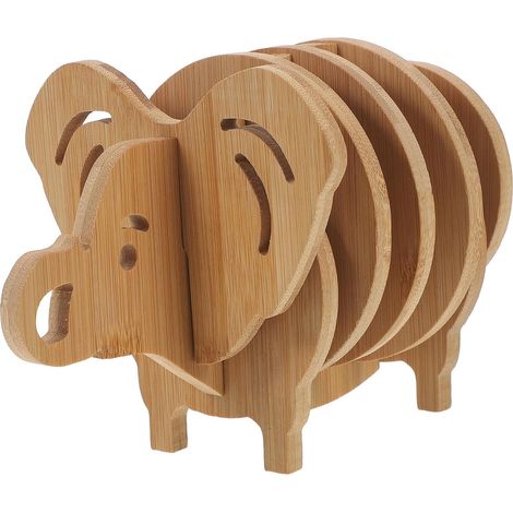 Ensemble de 8 tapis isolants thermiques créatifs en forme d'éléphant pour les plans de travail de cuisine, idéaux pour les casseroles et les poêles. (1/5)
