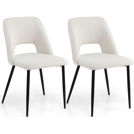 Juego de 2 sillas de comedor 48,5 x 57 x 85 cm confort ergonómico diseño moderno metal beige 200011782