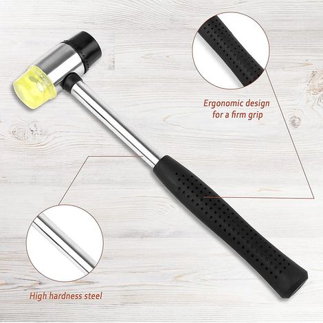 1pcs Maillet En Maillet Double Face Marteau Pour Le Bois Lartisant Le Cuir
